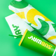 subway food in wrappers on green background